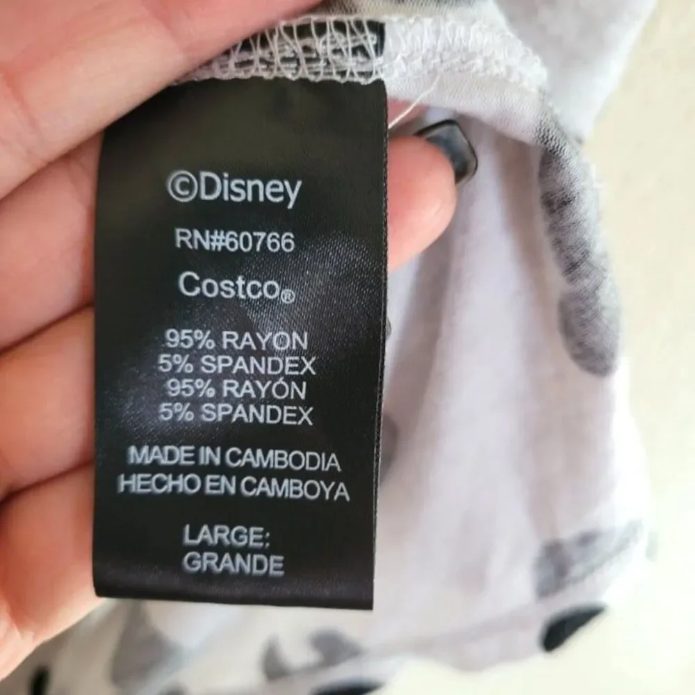 Disney Womens PJ Set Grey L 2 Pc Mickey Mouse Soft Comfy Sleep Shirt & Shorts